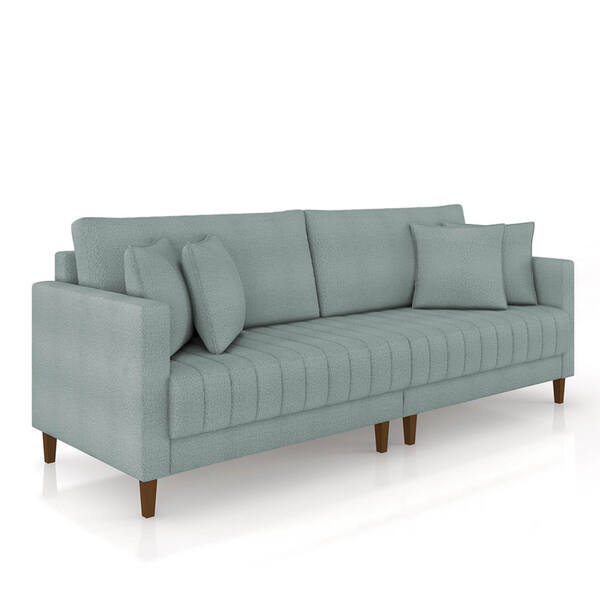 Sofá 2 Lugares Living 156cm Pés Madeira Cléo Bouclê K01 - D'r