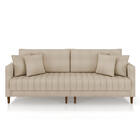 Sofá 2 Lugares Living 156cm Pés Madeira Cléo Bouclê K01 - D'r