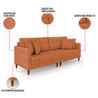 Sofá 2 Lugares Living 156cm Pés Madeira Cléo Bouclê Terra K01