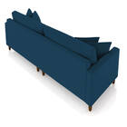 Sofá 2 Lugares Living 156cm Pés Madeira Cléo Veludo Azul K01