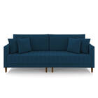 Sofá 2 Lugares Living 156cm Pés Madeira Cléo Veludo K01 - D'r