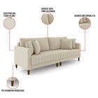 Sofá 2 Lugares Living 156cm Pés Madeira Cléo Veludo K01 - D'r