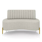 Sofá 2 Lugares Living 160cm Pé Ferro Dourado Maraú Bouclê Cin