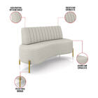 Sofá 2 Lugares Living 160cm Pé Ferro Dourado Maraú Bouclê Cin