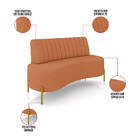 Sofá 2 Lugares Living 160cm Pé Ferro Dourado Maraú Bouclê Mos