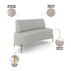 Sofá 2 Lugares Living 160cm Pé Ferro Dourado Maraú Linho Cinz