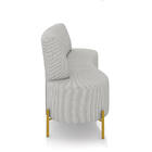 Sofá 2 Lugares Living 160cm Pé Ferro Dourado Maraú Linho Cinz