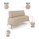 Sofá 2 Lugares Living 160cm Pé Ferro Dourado Maraú Linho K01