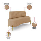 Sofá 2 Lugares Living 160cm Pé Ferro Dourado Maraú Linho K01