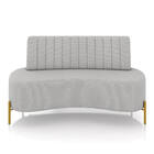 Sofá 2 Lugares Living 160cm Pé Ferro Dourado Maraú Linho K01