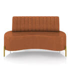 Sofá 2 Lugares Living 160cm Pé Ferro Dourado Maraú Sint Pu K0