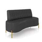 Sofá 2 Lugares Living 160cm Pé Ferro Dourado Maraú Sint Pu Pr