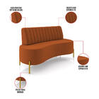 Sofá 2 Lugares Living 160cm Pé Ferro Dourado Maraú Veludo K01