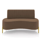 Sofá 2 Lugares Living 160cm Pé Ferro Dourado Maraú Veludo Mar