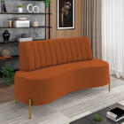 Sofá 2 Lugares Living 160cm Pé Ferro Dourado Maraú Veludo Ter