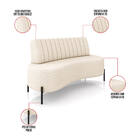 Sofá 2 Lugares Living 160cm Pé Ferro Pto Maraú Bouclê Bege K0