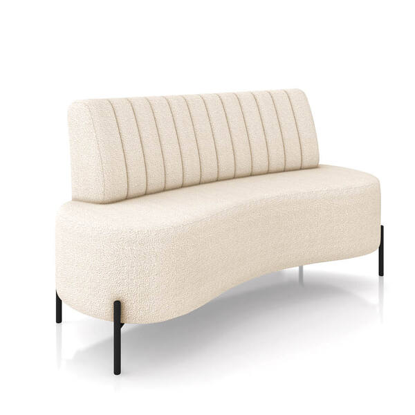 Sofá 2 Lugares Living 160cm Pé Ferro Pto Maraú Bouclê Bege K0