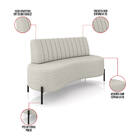 Sofá 2 Lugares Living 160cm Pé Ferro Pto Maraú Bouclê Cinza C