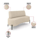 Sofá 2 Lugares Living 160cm Pé Ferro Pto Maraú Bouclê K01 - D