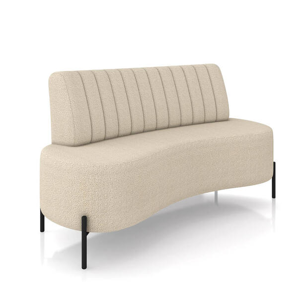 Sofá 2 Lugares Living 160cm Pé Ferro Pto Maraú Bouclê K01 - D