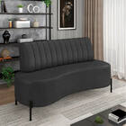 Sofá 2 Lugares Living 160cm Pé Ferro Pto Maraú Sintético Pu P