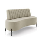 Sofá 2 Lugares Living 160cm Pé Ferro Pto Maraú Veludo Bege K0