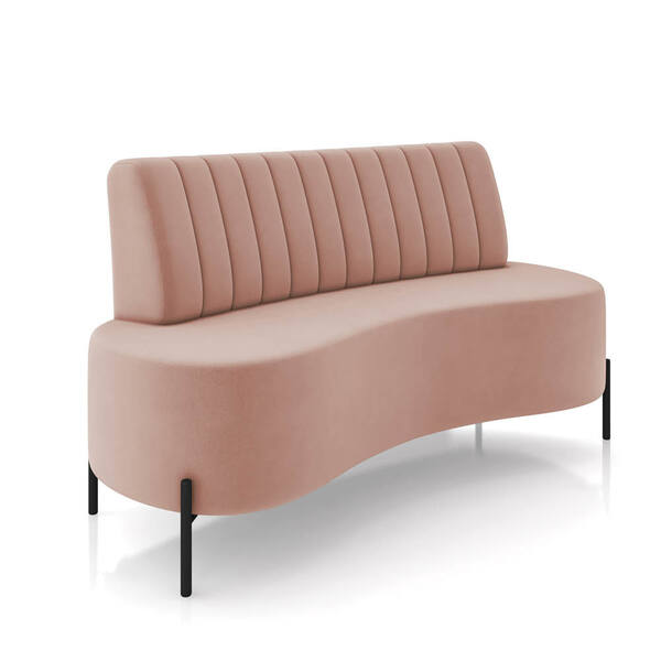 Sofá 2 Lugares Living 160cm Pé Ferro Pto Maraú Veludo K01 - D