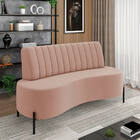 Sofá 2 Lugares Living 160cm Pé Ferro Pto Maraú Veludo Rosê K0