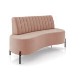Sofá 2 Lugares Living 160cm Pé Ferro Pto Maraú Veludo Rosê K0