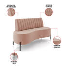 Sofá 2 Lugares Living 160cm Pé Ferro Pto Maraú Veludo Rosê K0