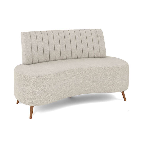 Sofá 2 Lugares Living 160cm Pé Palito Maraú Bouclê Bege K01 -