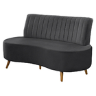 Sofá 2 Lugares Living 160cm Pé Palito Maraú Veludo Grafite K0