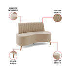 Sofá 2 Lugares Living 160cm Pé Palito Maraú Veludo K01 - D'ro