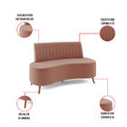 Sofá 2 Lugares Living 160cm Pé Palito Maraú Veludo K01 - D'ro