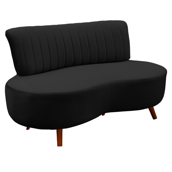 Sofá 2 Lugares Living 160cm Pé Palito Maraú Veludo Preto K01