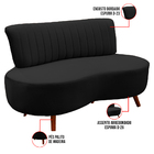 Sofá 2 Lugares Living 160cm Pé Palito Maraú Veludo Preto K01