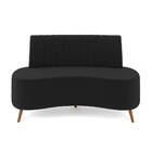 Sofá 2 Lugares Living 160cm Pé Palito Maraú Veludo Preto K01