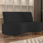 Sofá 2 Lugares Living 160cm Pé Palito Maraú Veludo Preto K01