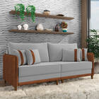 Sofá 2 Lugares Living 172cm Pé Madeira Valença Marrom/veludo