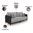 Sofá 2 Lugares Living 172cm Pé Madeira Valença Pto/veludo K01