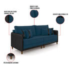 Sofá 2 Lugares Living 172cm Pé Madeira Valença Pto/veludo K01