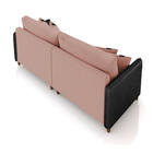 Sofá 2 Lugares Living 172cm Pé Madeira Valença Pto/veludo Ros