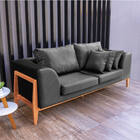 Sofá 2 Lugares Living 225cm Base De Madeira Lucy Facto Escama