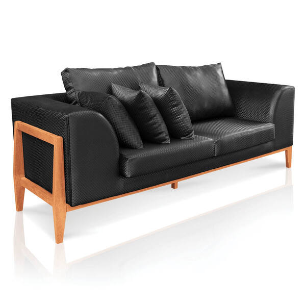 Sofá 2 Lugares Living 225cm Base De Madeira Lucy Facto Escama