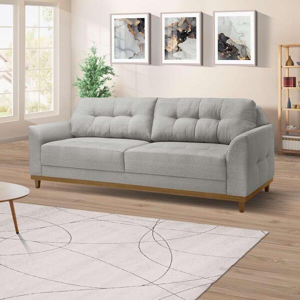 Sofá 2 Lugares Living Linho 2.0 Cinza Claro Verona Luapa Esto