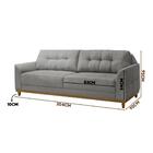 Sofá 2 Lugares Living Linho 2.0 Cinza Escuro Verona Luapa Est