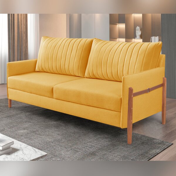 Sofá 2 Lugares Living Orion Design Ergonômico Amarelo