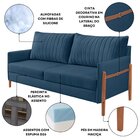 Sofá 2 Lugares Living Orion Design Ergonômico Azul Marinho