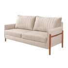 Sofá 2 Lugares Living Orion Design Ergonômico Linho Bege Médio