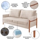 Sofá 2 Lugares Living Orion Design Ergonômico Linho Bege Médio